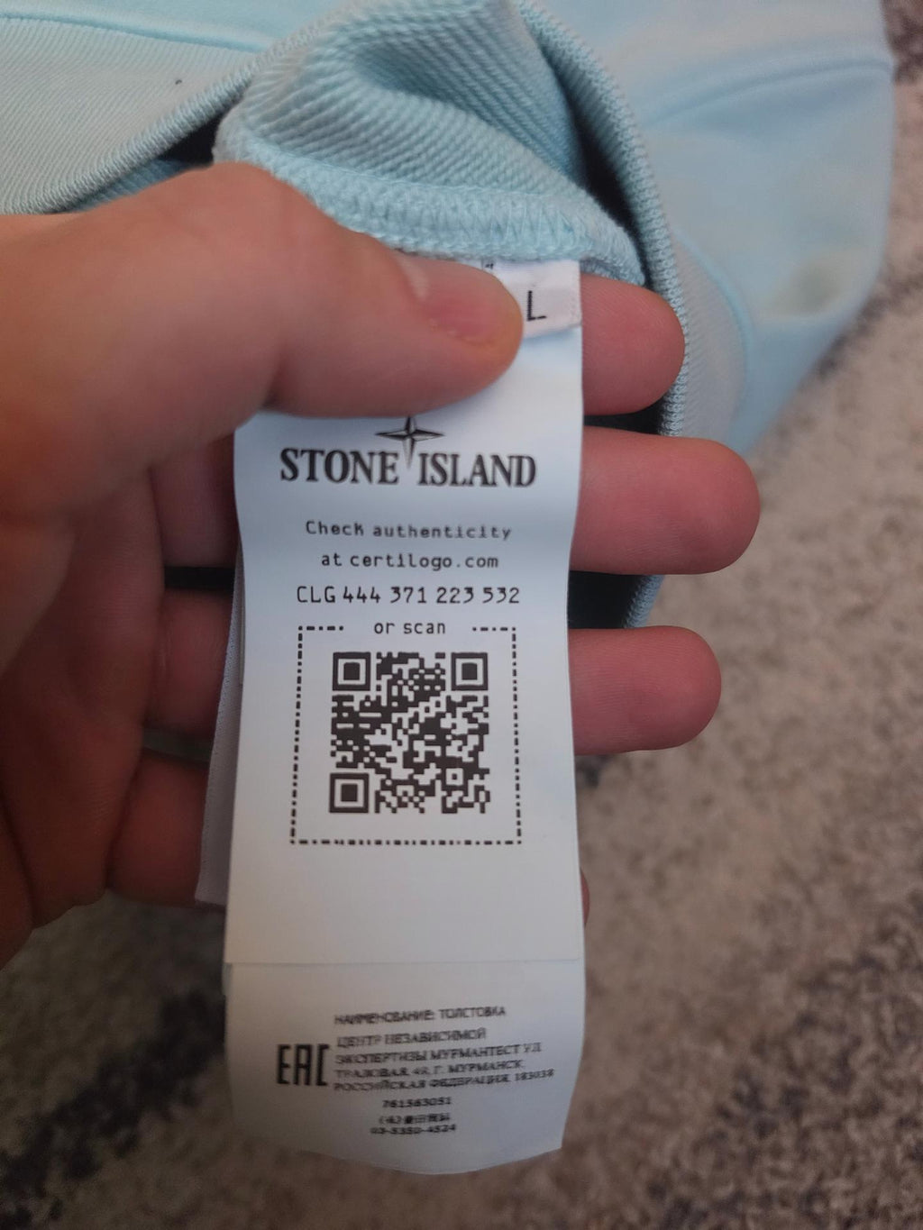 Stone Island Garment Dyed Rundhals-Sweatshirt – 761563051 V0044 Acqua – L