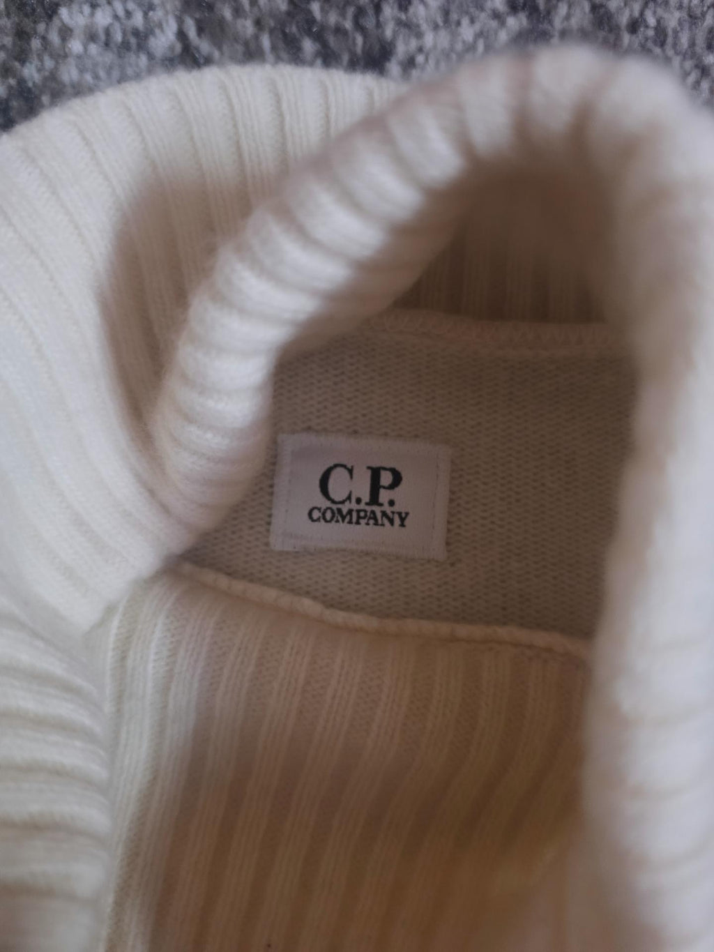 C.P. Company Lambswool Turtleneck Sweater – 09CMKN112A 005504A – Cream – 48/M
