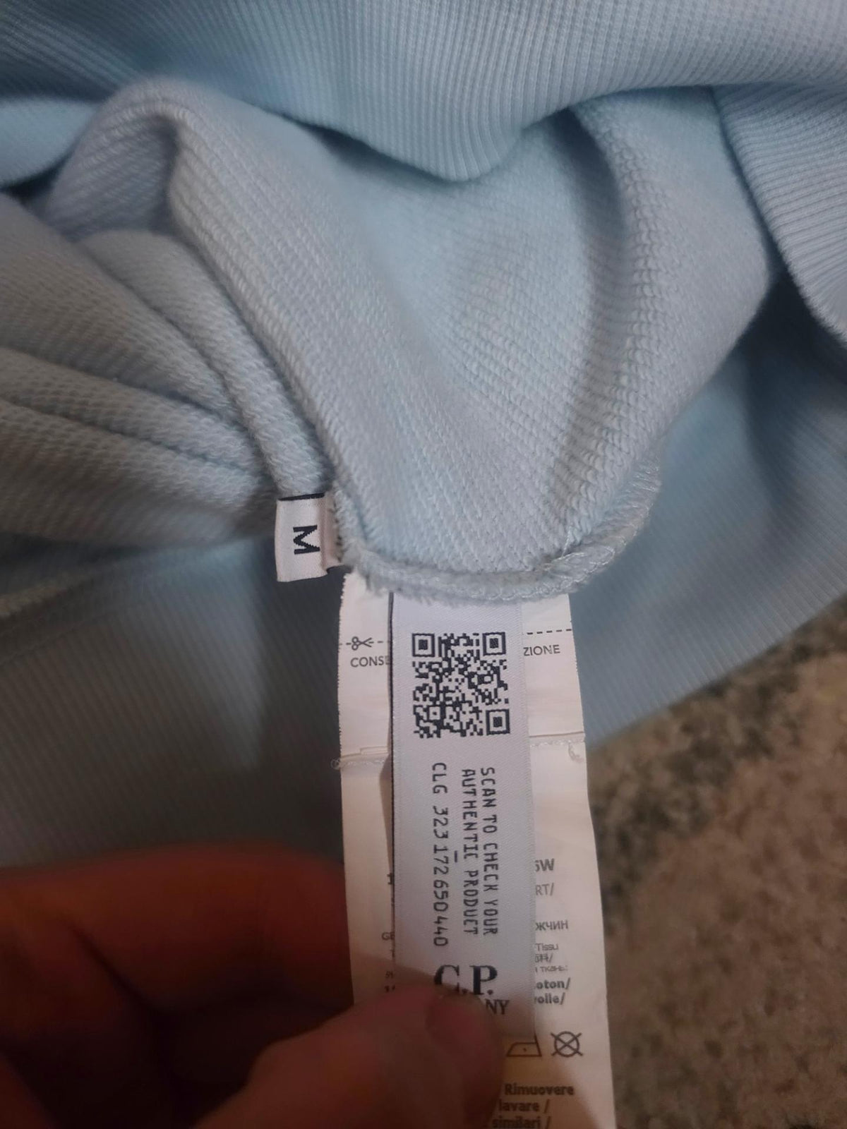 C.P. Company Diagonal Raised Fleece Lens Hoodie – 16CMSS023A 005086W – Starlight Blue – M