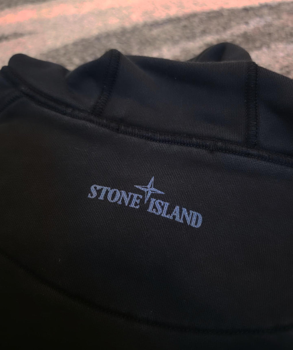 Stone Island "Ink Three" Embroidered Hoodie Black L