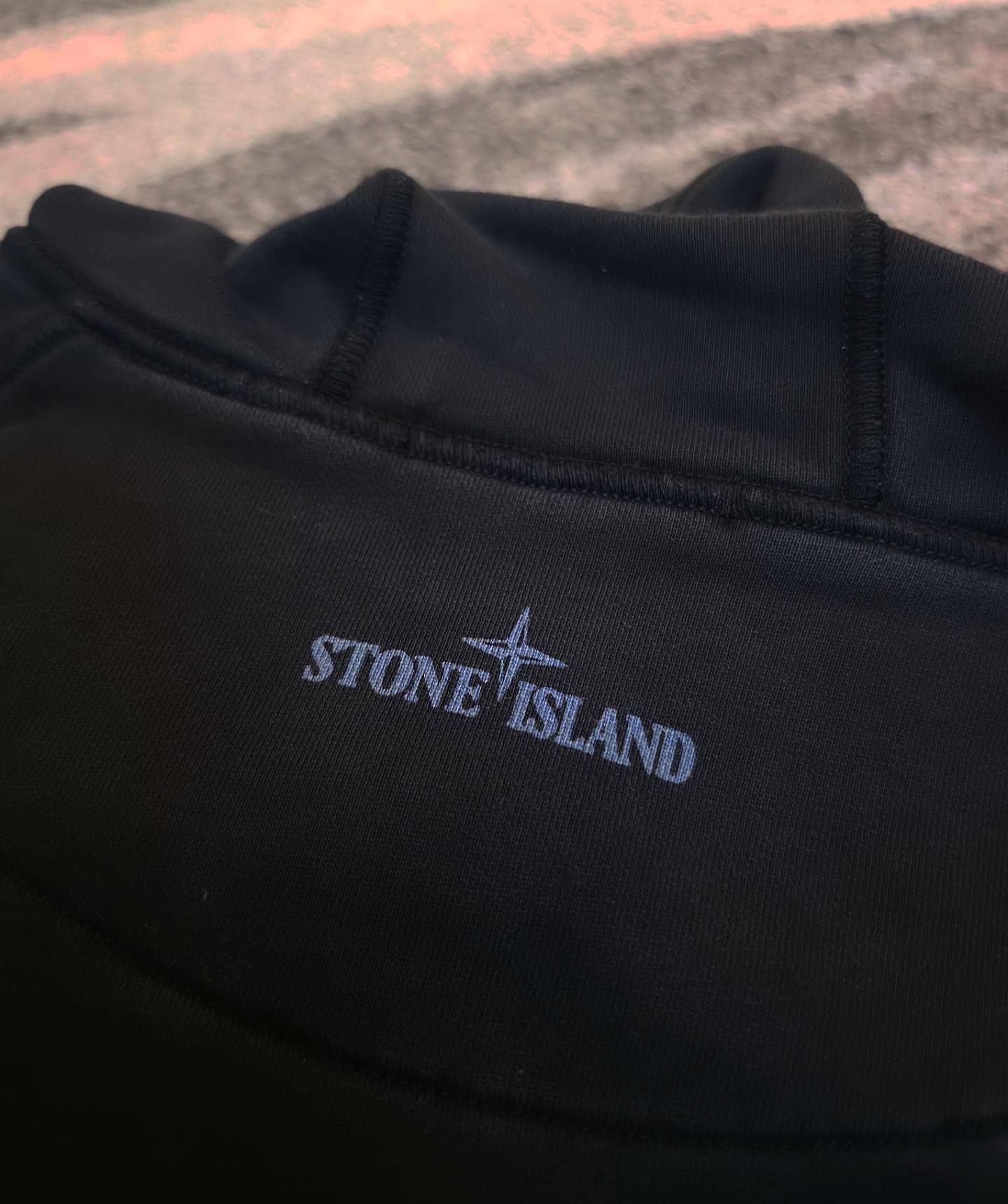 Stone Island "Ink Three" Embroidered Hoodie Black L