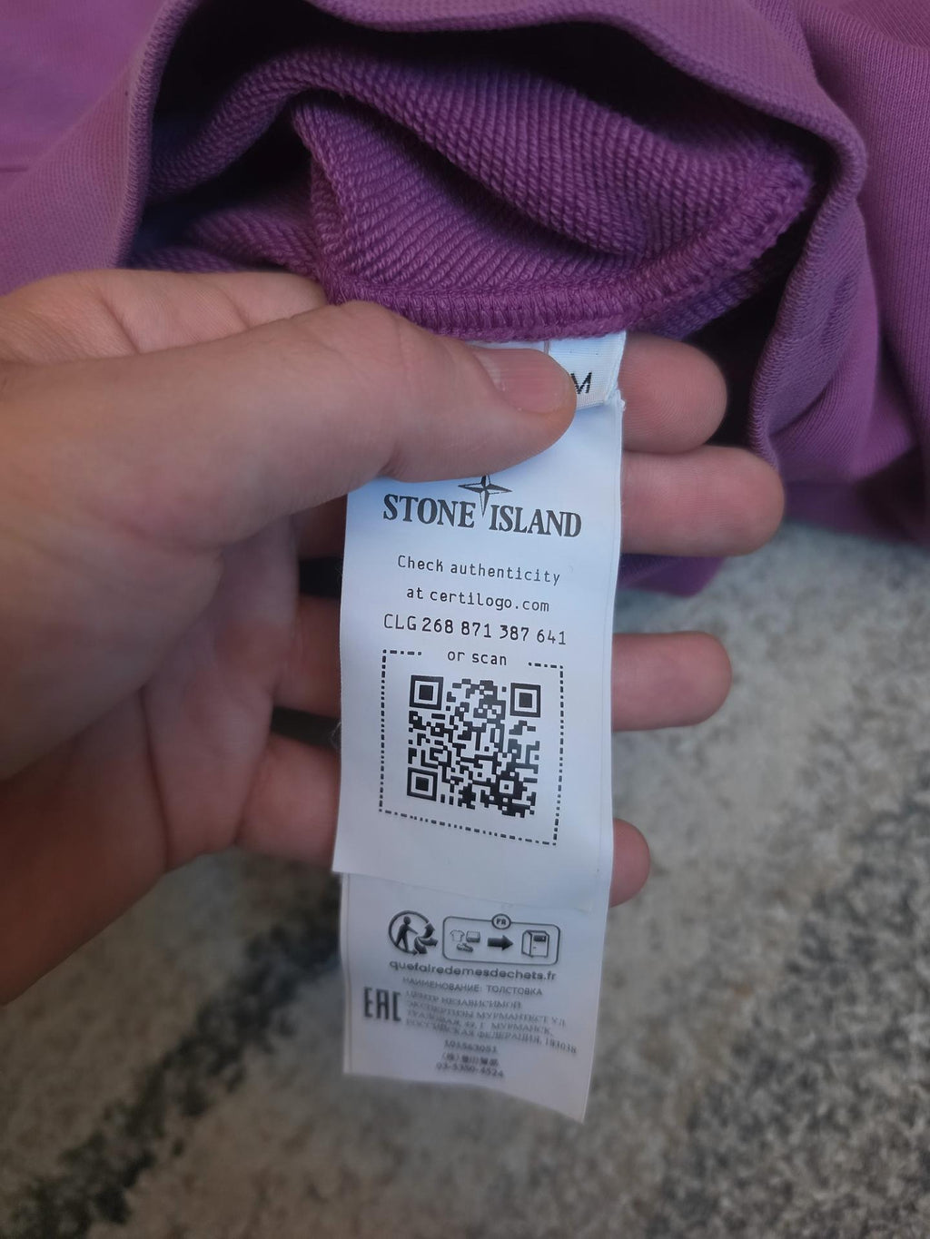 Stone Island Garment Dyed Crewneck Sweatshirt – 101563051 V0045 – Purple – M