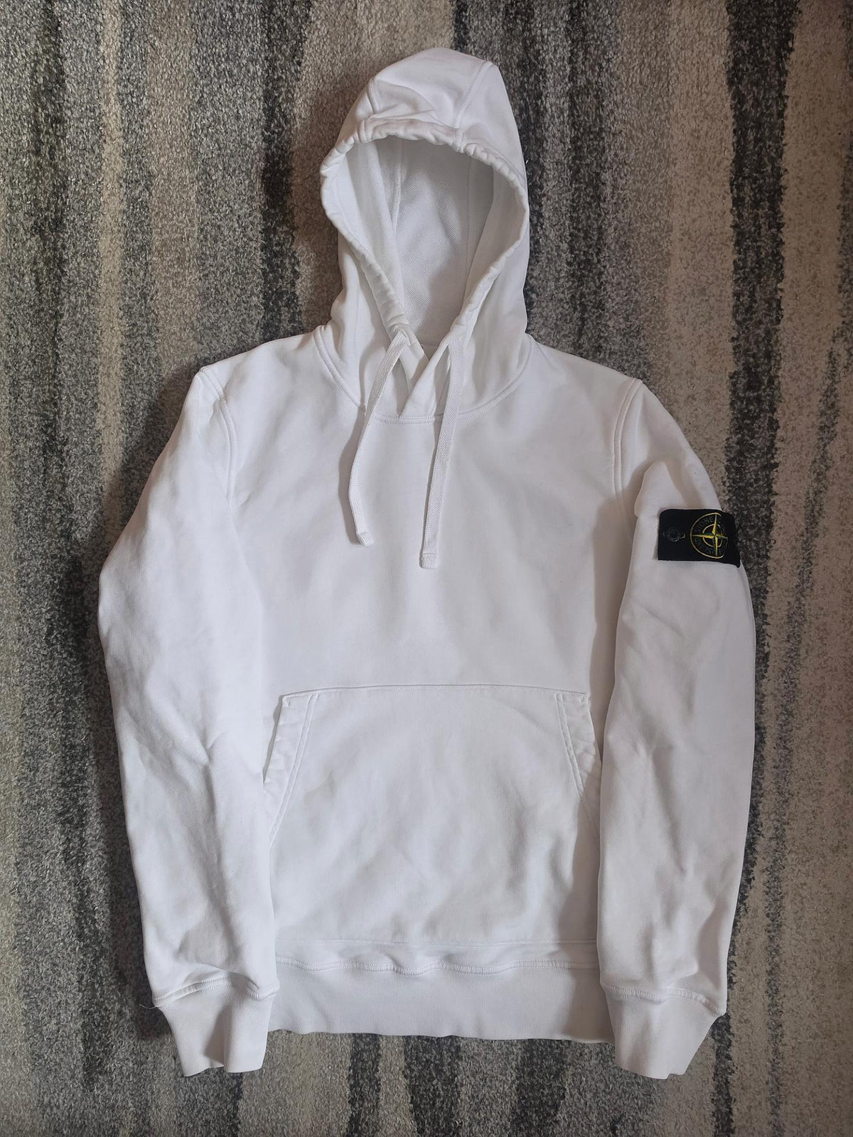 Stone Island 64151 Cotton Fleece Hooded Sweatshirt – 741564151 V0001 – White – S