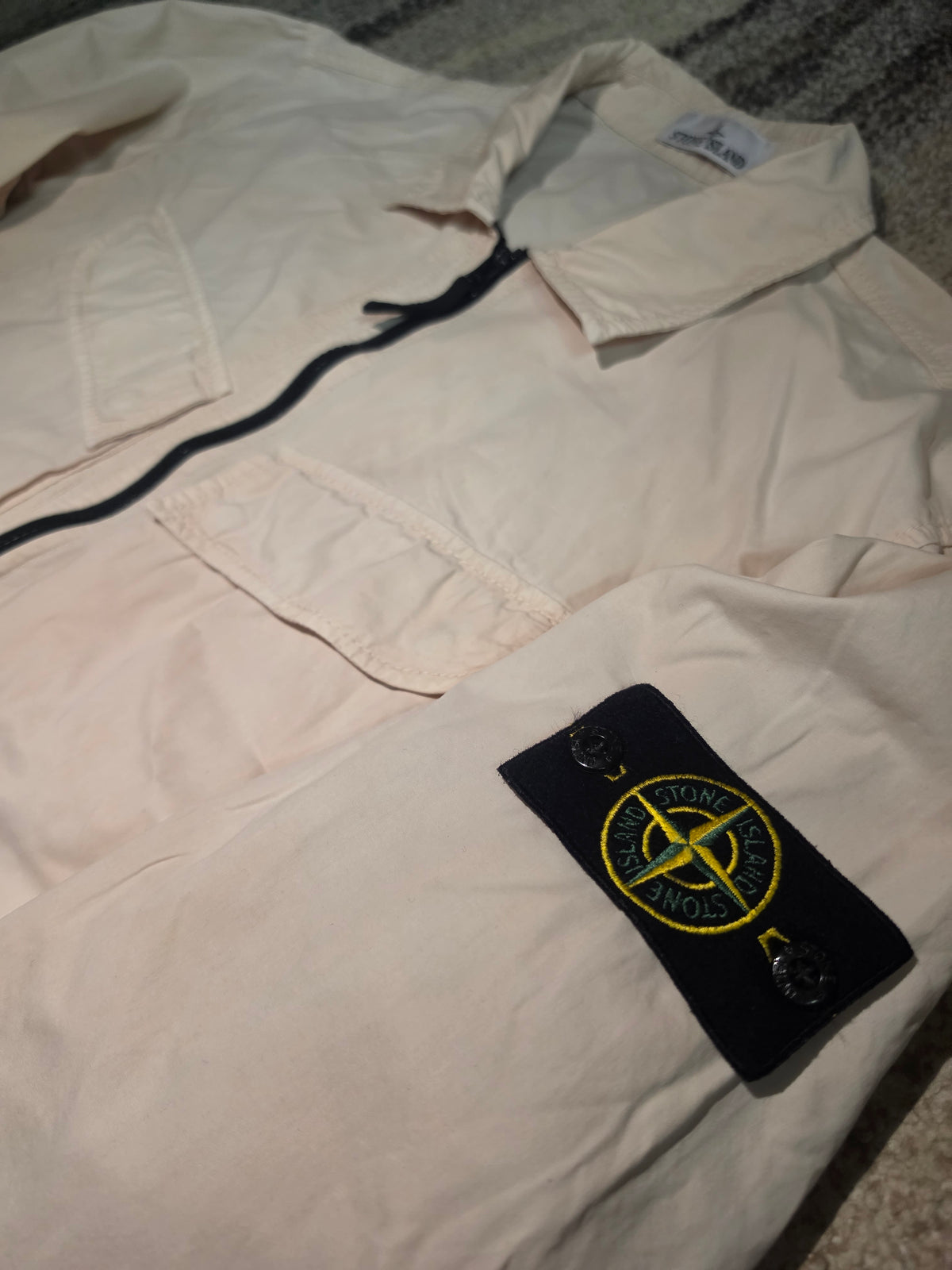 Stone Island Brushed Cotton Canvas Zip Overshirt – 7715101WN V0180 – Rose – XL