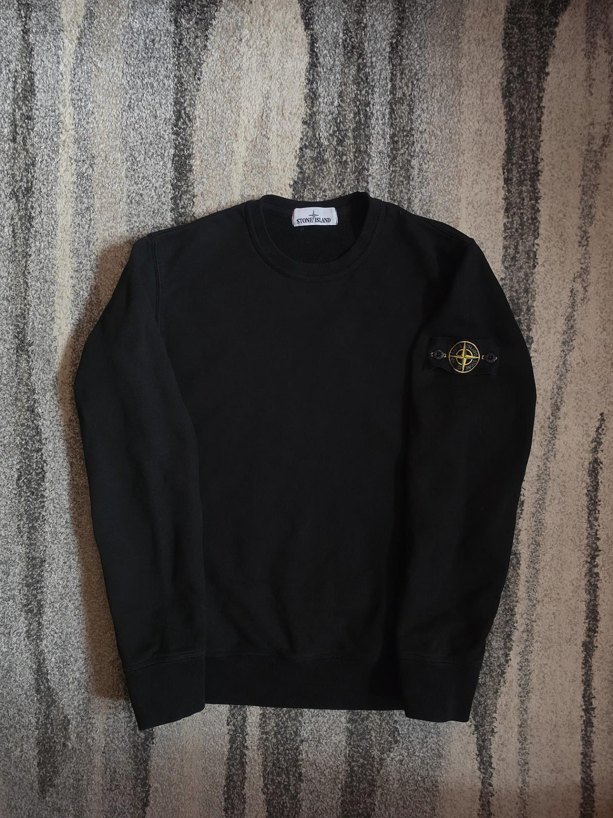 Stone Island Garment Dyed Cotton Crewneck Sweatshirt – 651565320 – Black – M