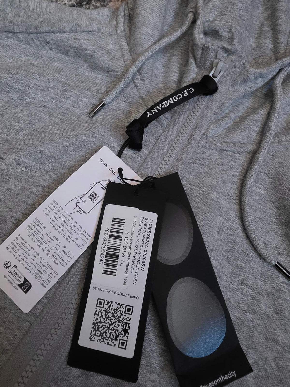 C.P. Company Goggle Hoodie Grey L