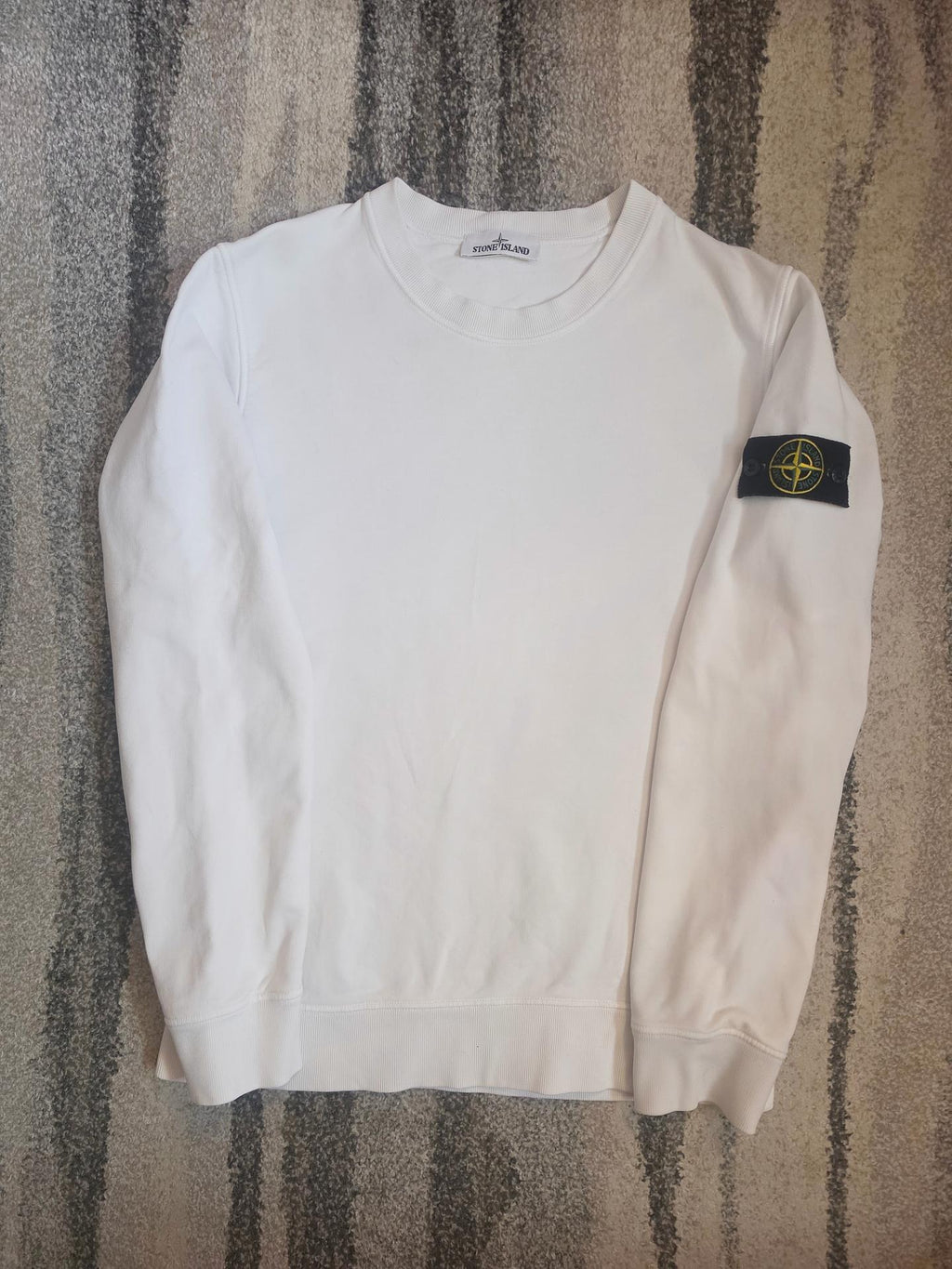 Stone Island Garment Dyed Crewneck Sweatshirt – 751563020 V0001 – White – M
