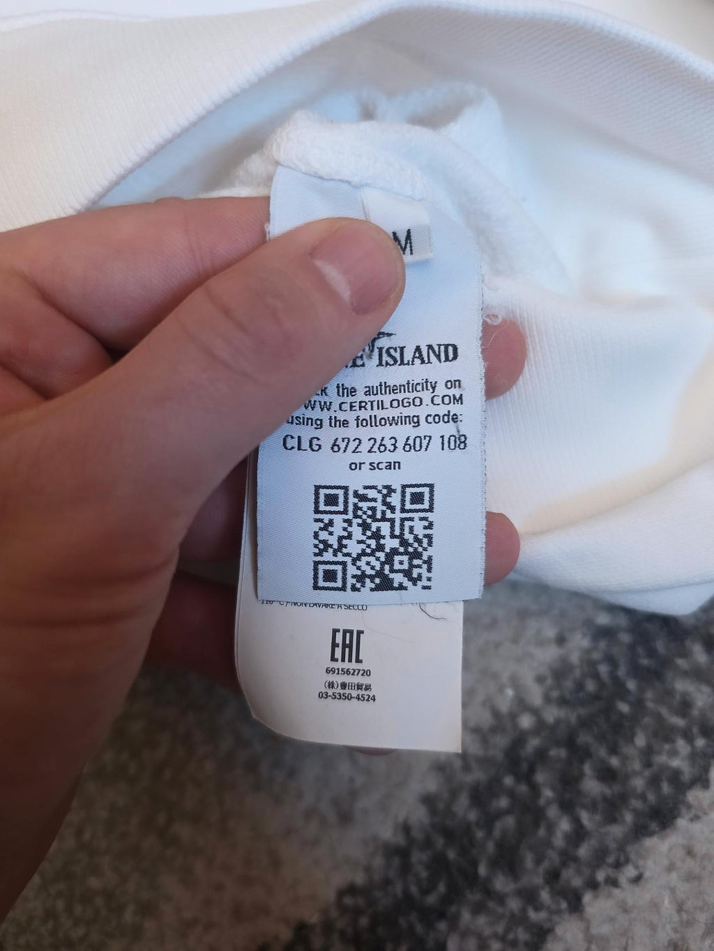 Stone Island Garment Dyed Brushed Jersey Crewneck – 691562720 V0001 – White – M