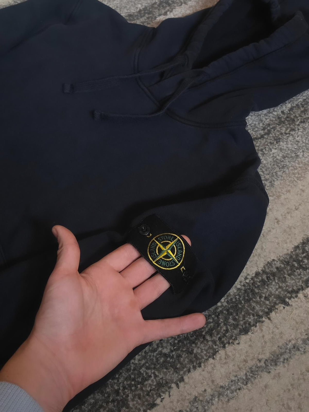 Stone Island 64120 Garment Dyed Cotton Fleece Hoodie – 771564120 V0020 – Navy – L