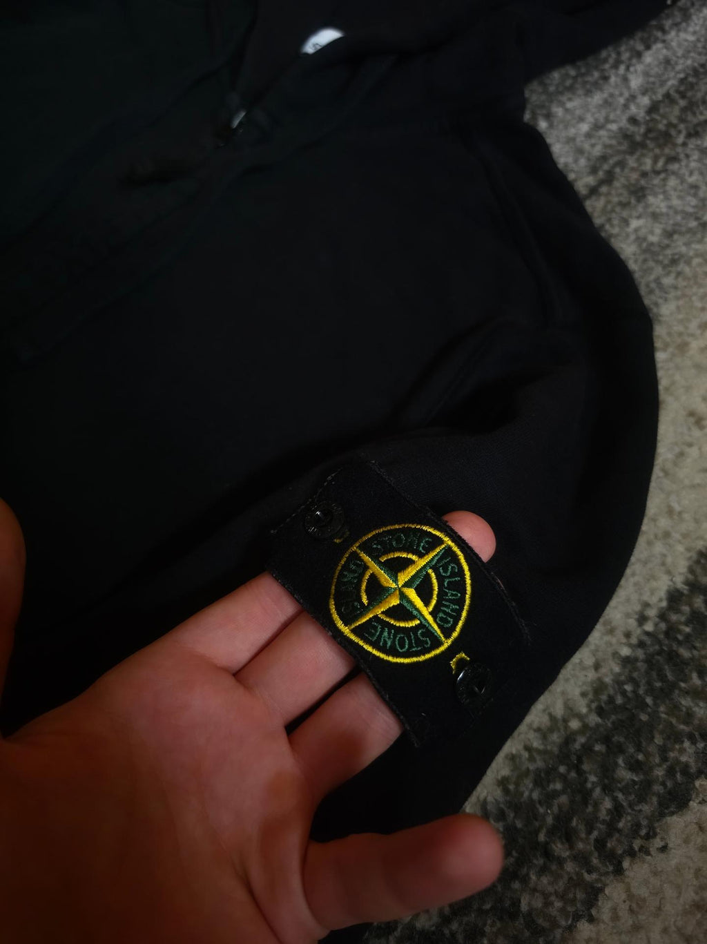 Stone Island 60220 Garment Dyed Cotton Fleece Full Zip Hoodie – 711560220 V0029 – Black – M