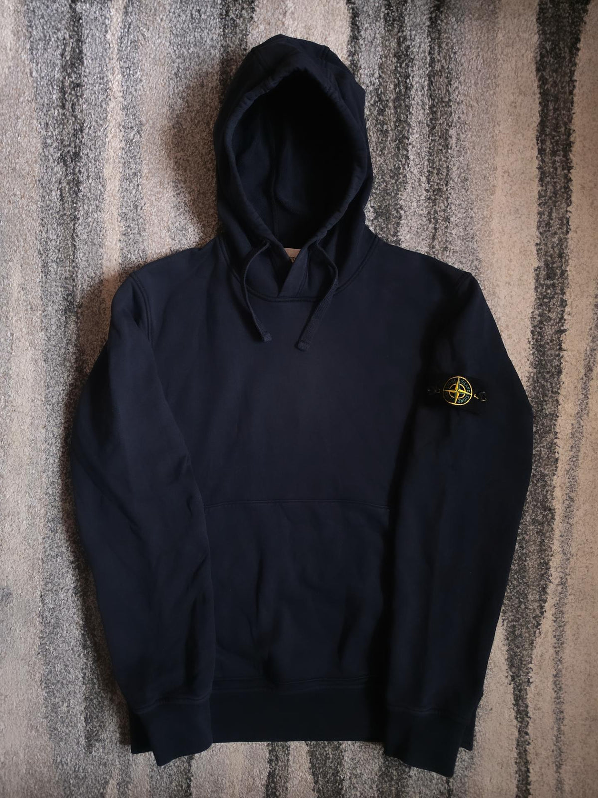 Stone Island 64151 Cotton Fleece Hooded Sweatshirt – 101564151 V0020 – Navy Blue – L