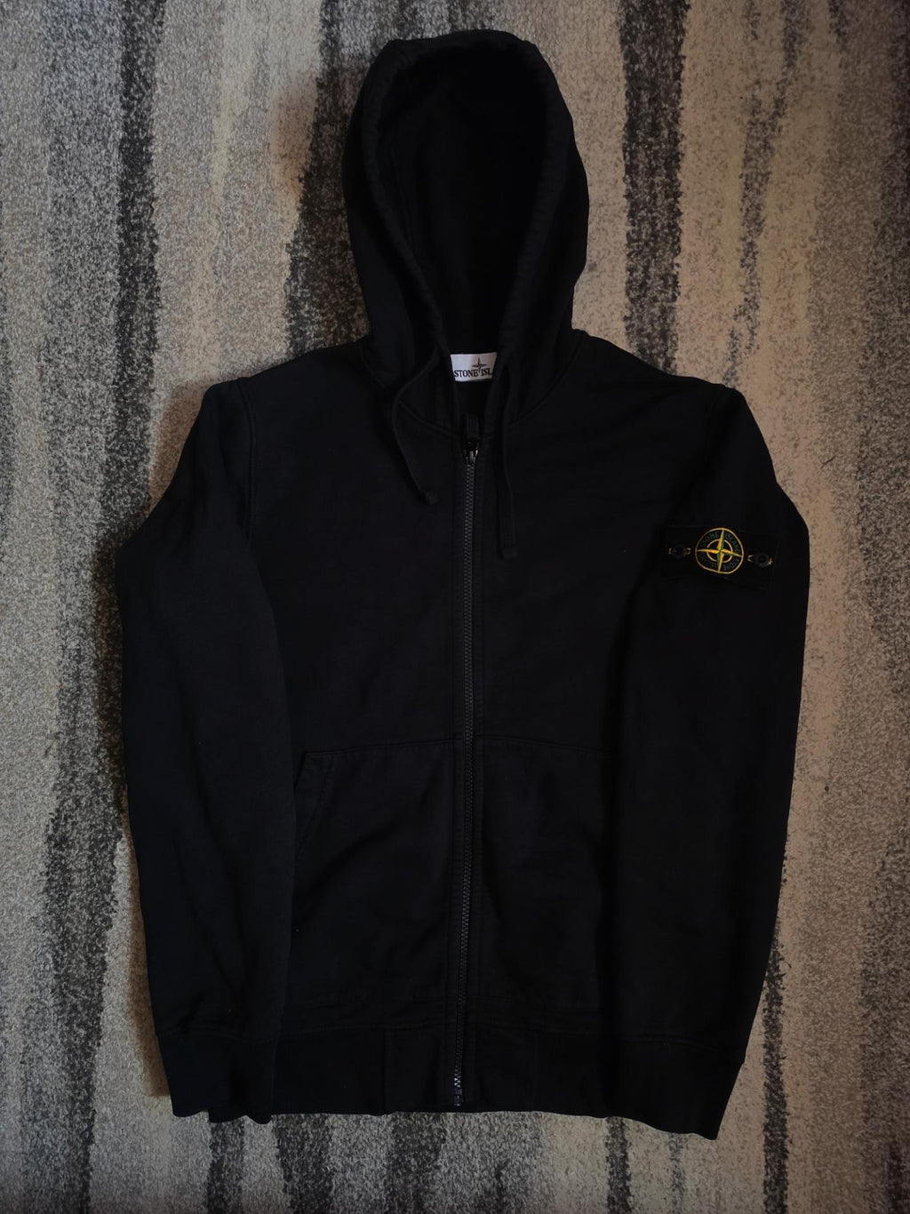 Stone Island Zip Hoodie Black S