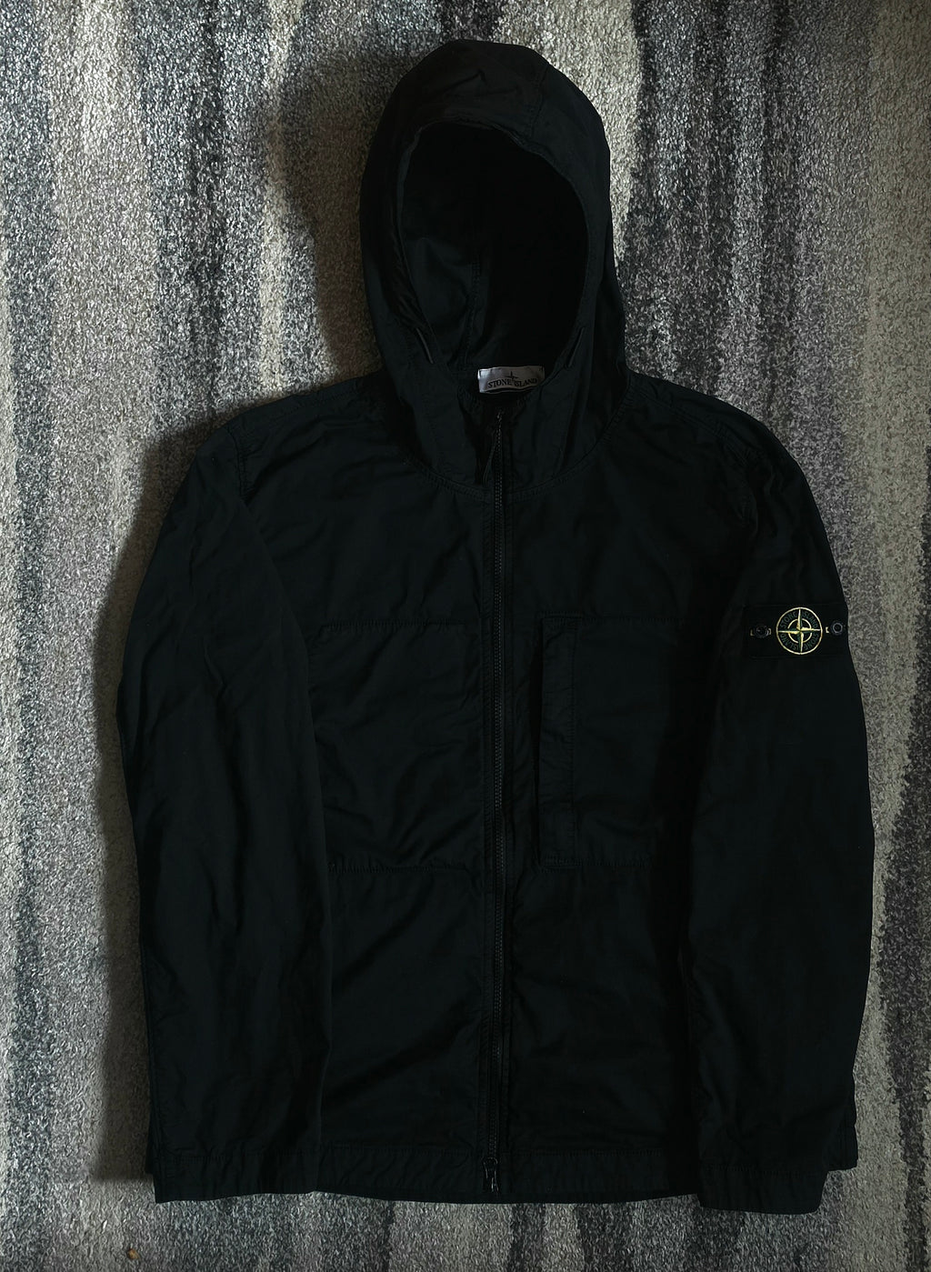 Stone Island Supima Cotton Twill Stretch-TC Hooded Jacket – 781543310 V0029 – Black – XL