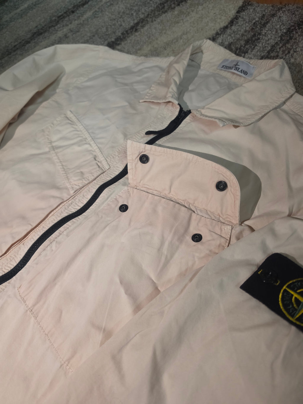 Stone Island Brushed Cotton Canvas Zip Overshirt – 7715101WN V0180 – Rose – XL