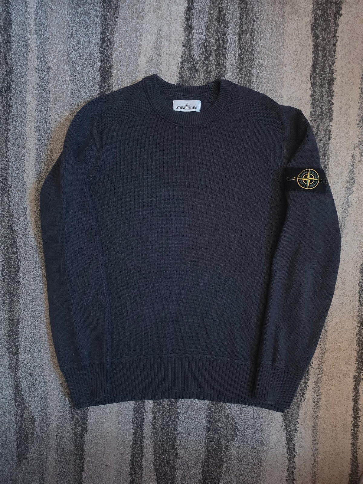 Stone Island Cotton Blend Knit Sweatshirt – Blue – M