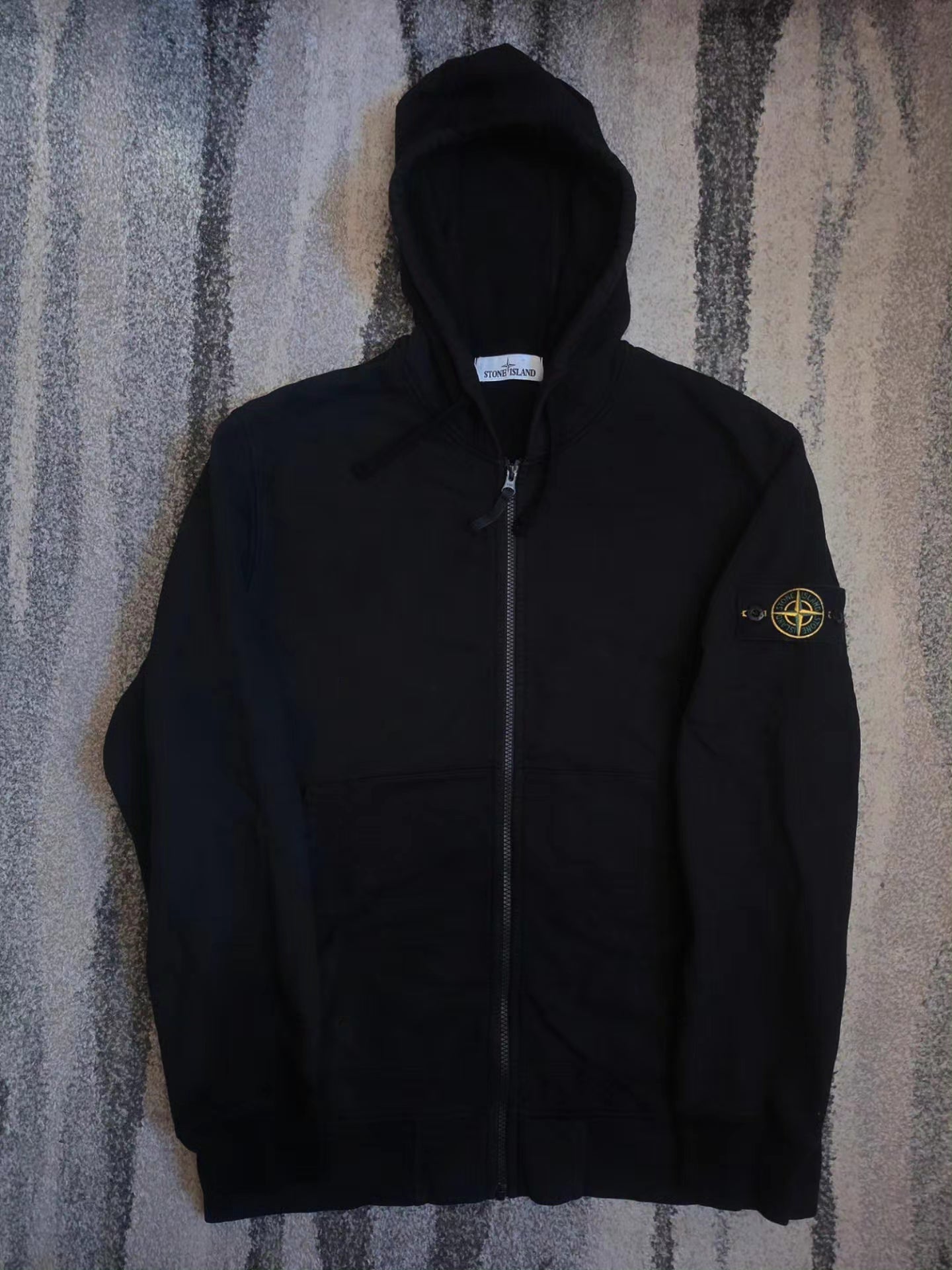 Stone Island 64251 Cotton Fleece Zip Hoodie 801564251 V0029 – Black – XL