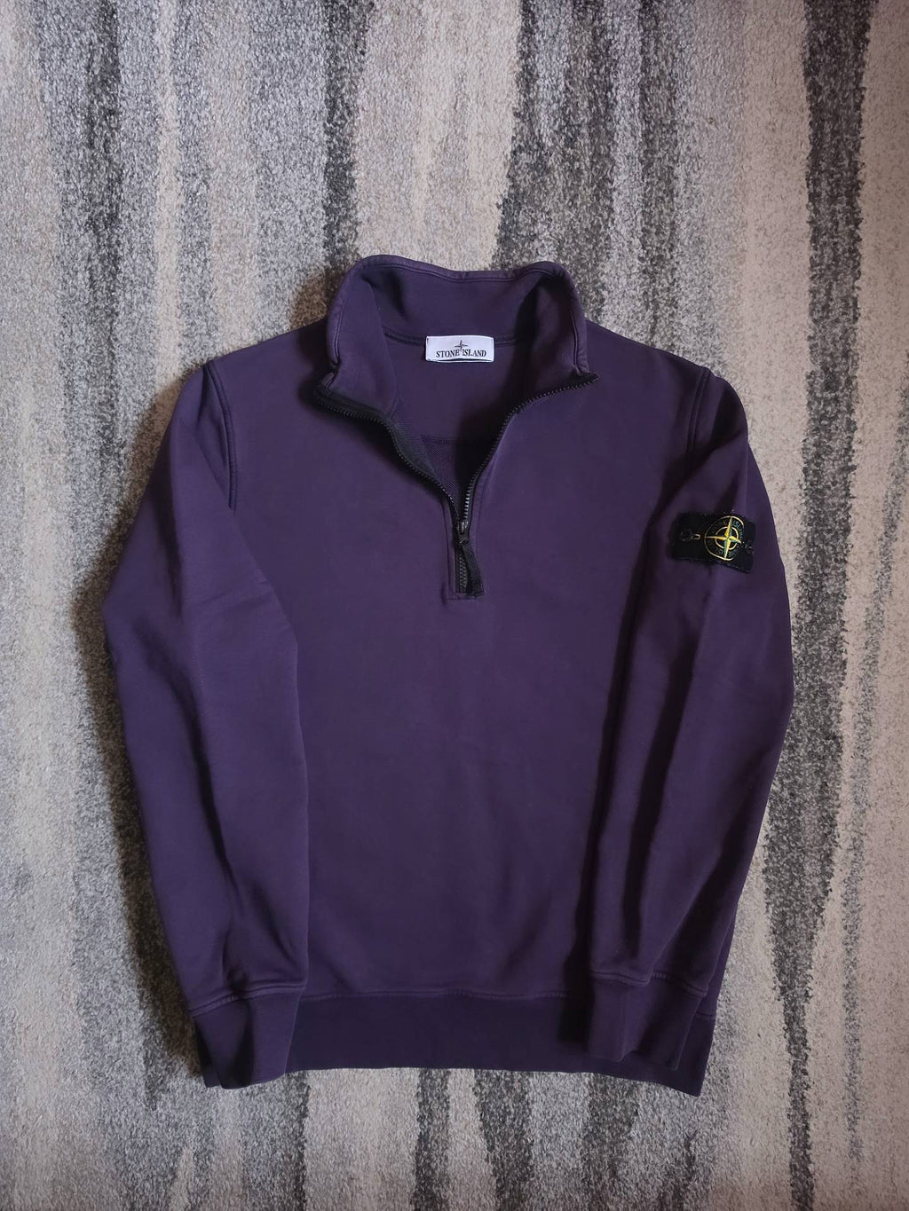 Stone Island 61951 Cotton Fleece Garment Dyed Half Zip Sweatshirt – 101561951 V0026 – Purple – L