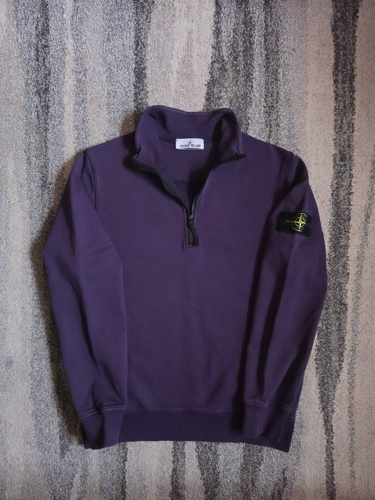 Stone Island 61951 Cotton Fleece Garment Dyed Half Zip Sweatshirt – 101561951 V0026 – Purple – L