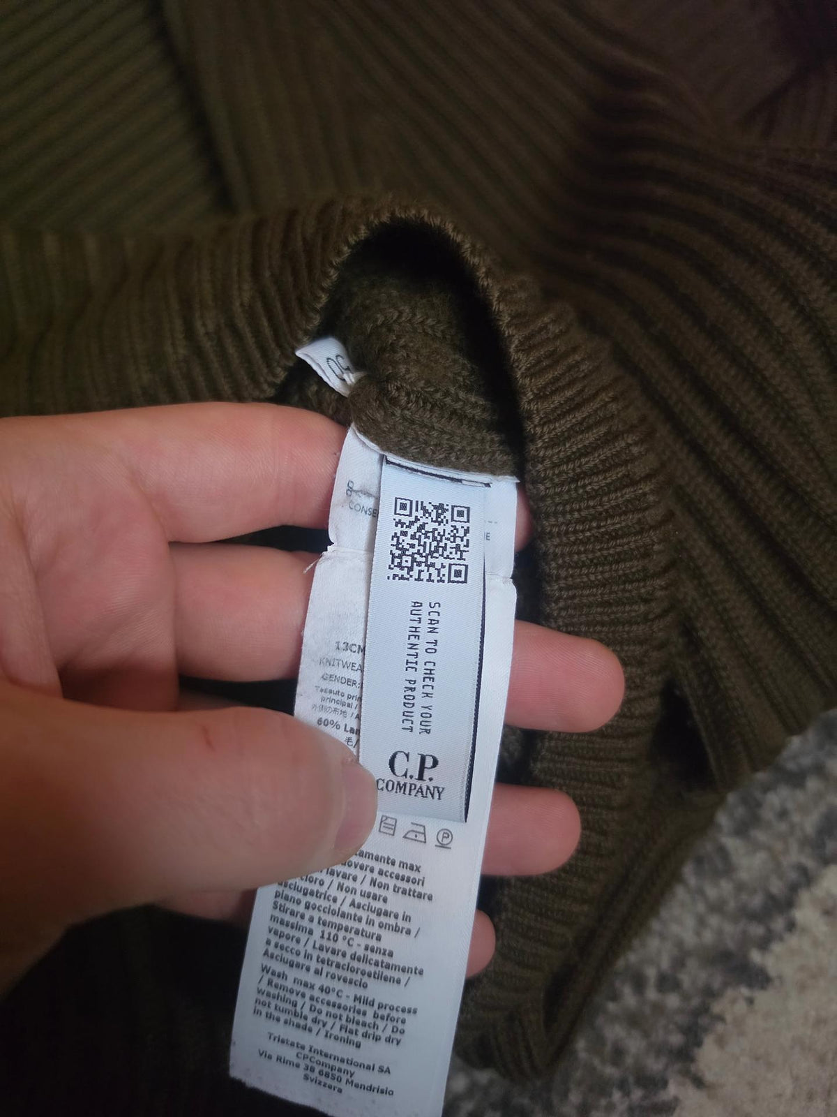 C.P. Company Wool Lens Sweater – 13CMKN204A 005292A – Khaki – 50