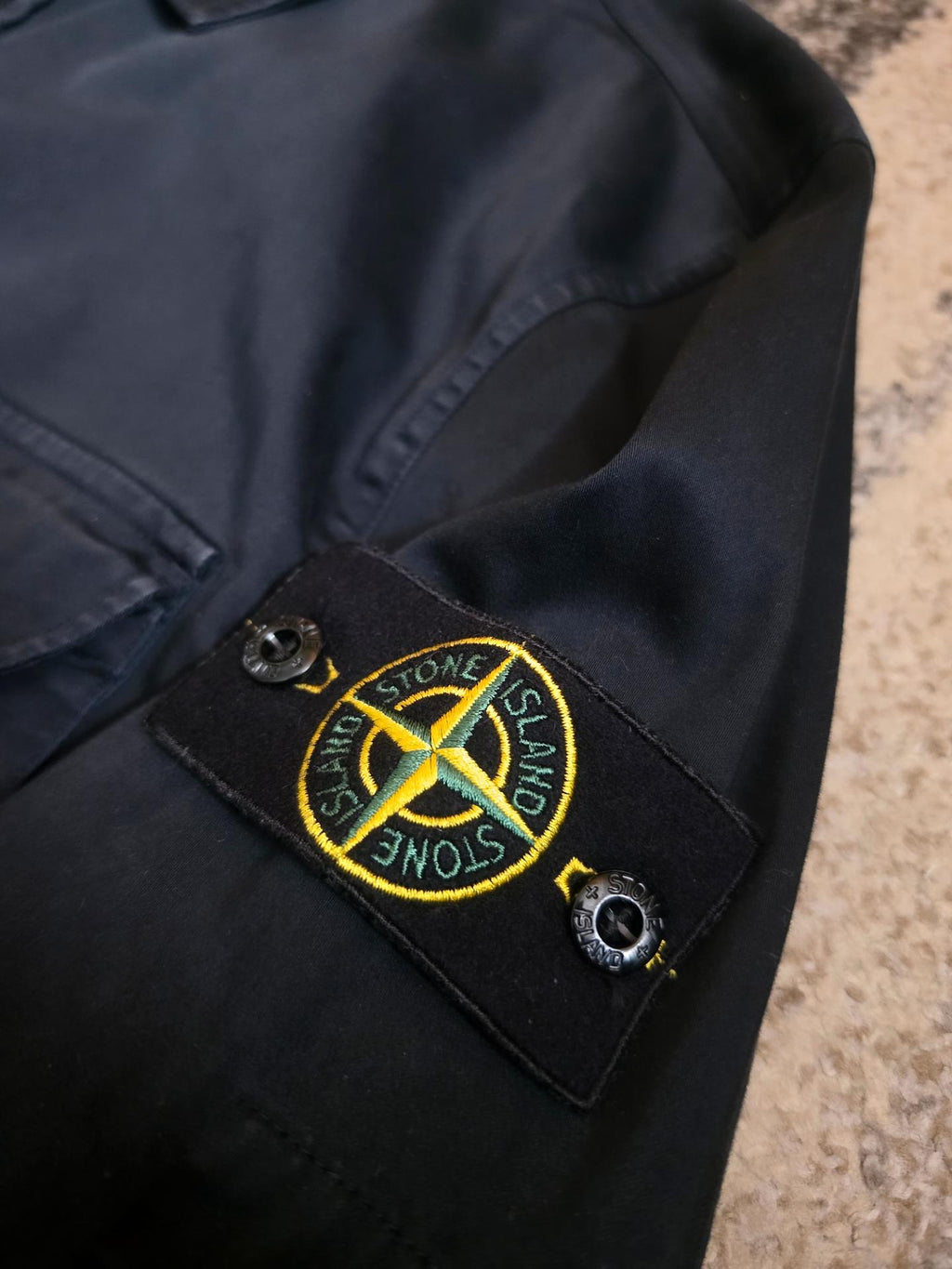 Stone Island Stretch Organic Cotton Satin Overshirt – 811512808 V0020 – Navy Blue – XL