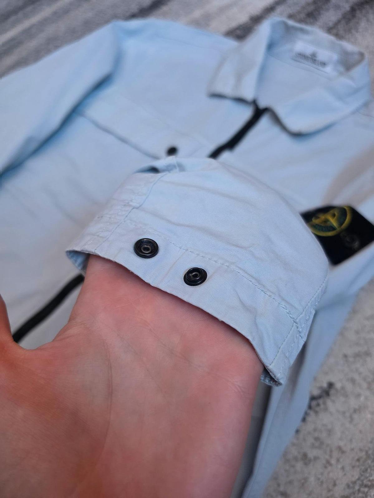 Stone Island Supima Cotton Twill Stretch Overshirt – 801510210 V0041 – Sky Blue – M