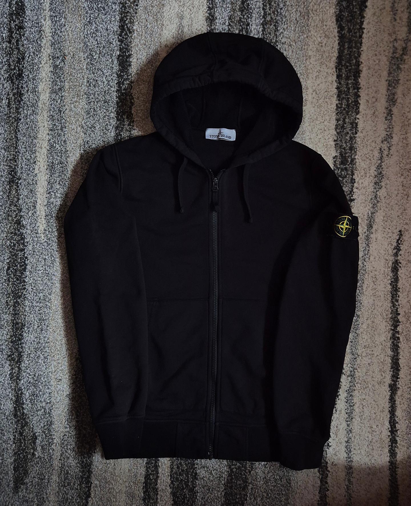 Stone Island Zip Hoodie Black S