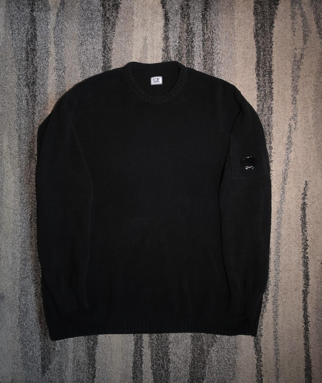 C.P. Company Cotton Chenille Crewneck Knit – 17CMKN086A 005558G 999 – Black – XL