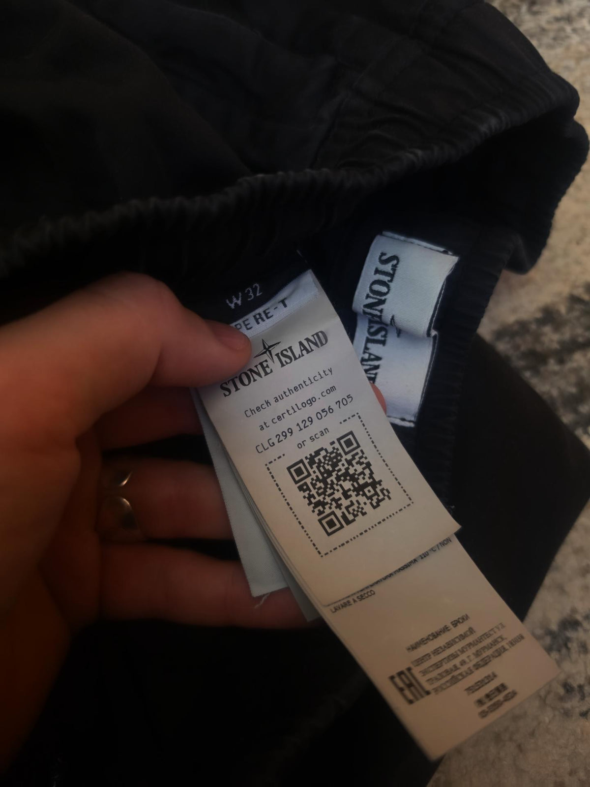 Stone Island Stretch Cotton Wool Pants – 751531314 V0029 – Black – 32