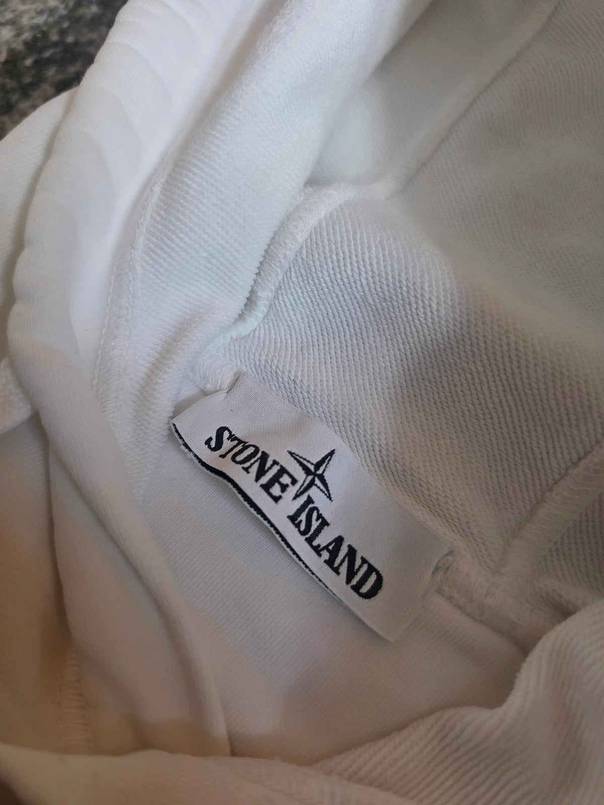 Stone Island 64151 Cotton Fleece Hooded Sweatshirt – 741564151 V0001 – White – S
