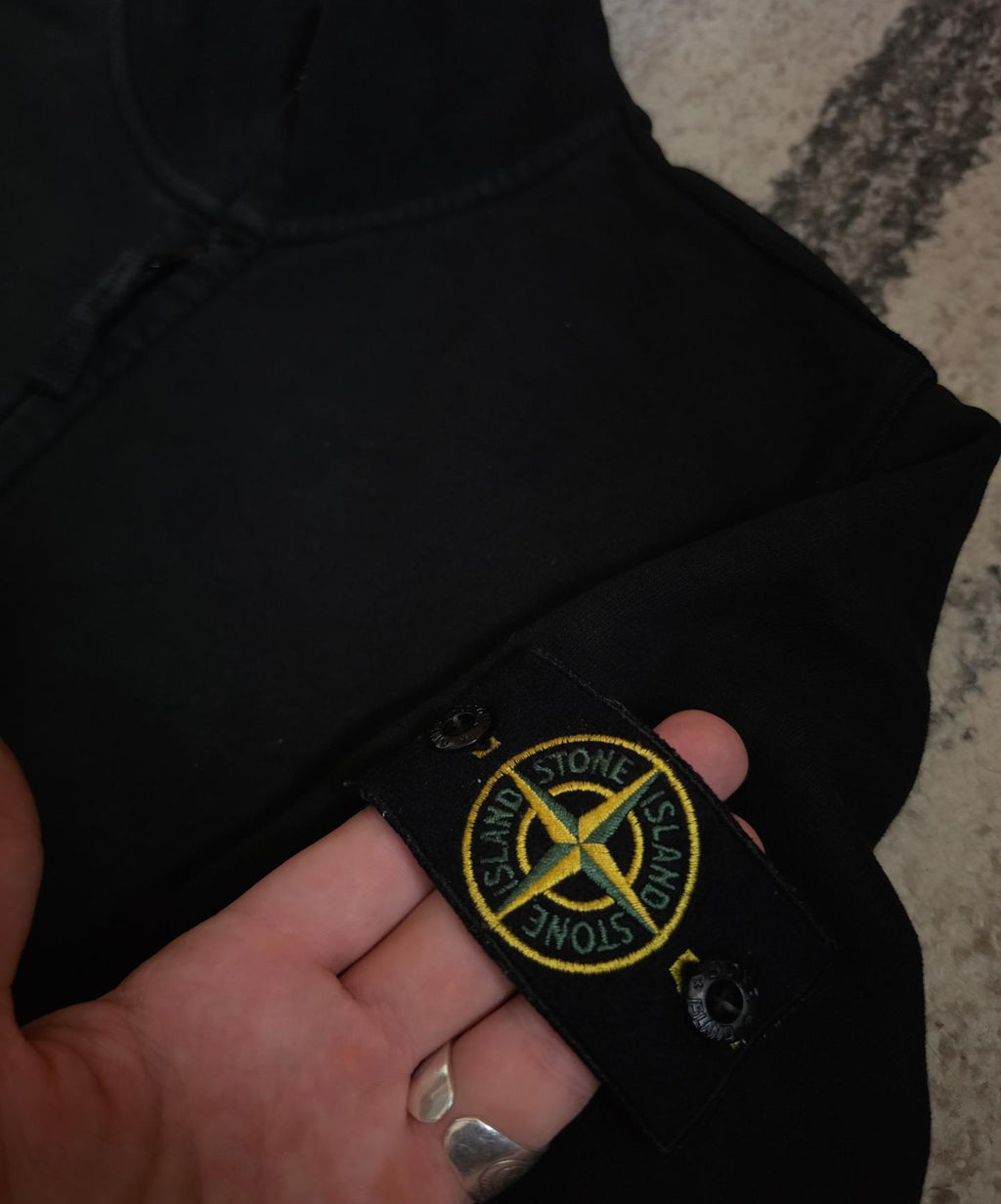 Stone Island Full Zip Hoodie Black L