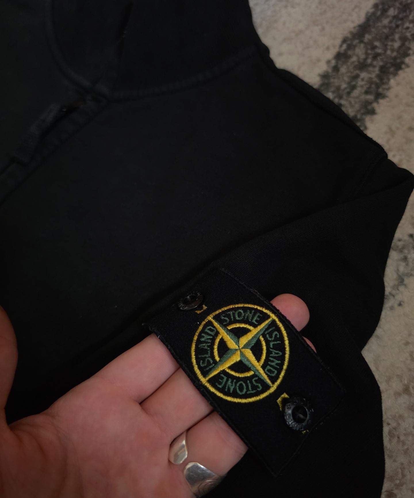 Stone Island Full Zip Hoodie Black L