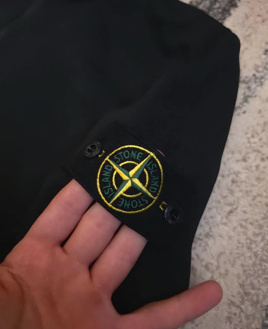 Stone Island 61920 Brushed Cotton Garment Dyed Half Zip – 771561920 V0029 – Black – L
