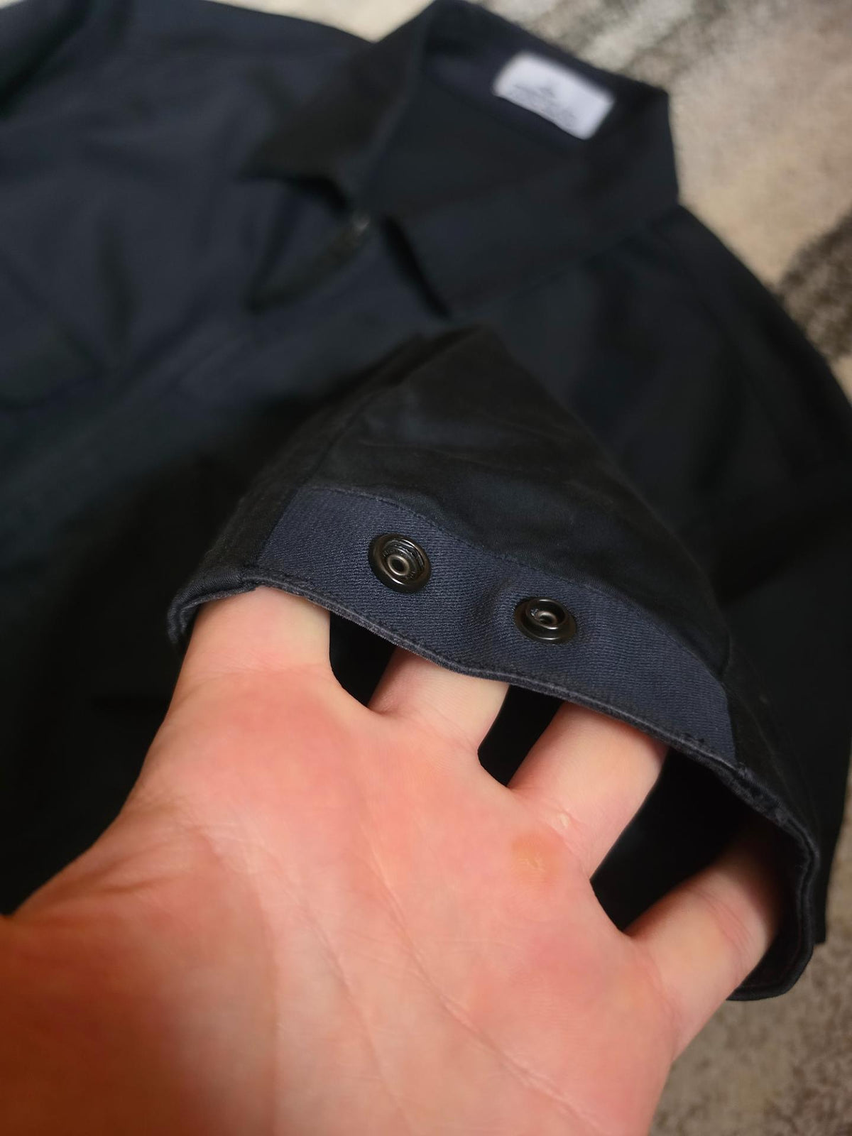 Stone Island Stretch Organic Cotton Satin Overshirt – 811512808 V0020 – Navy Blue – XL