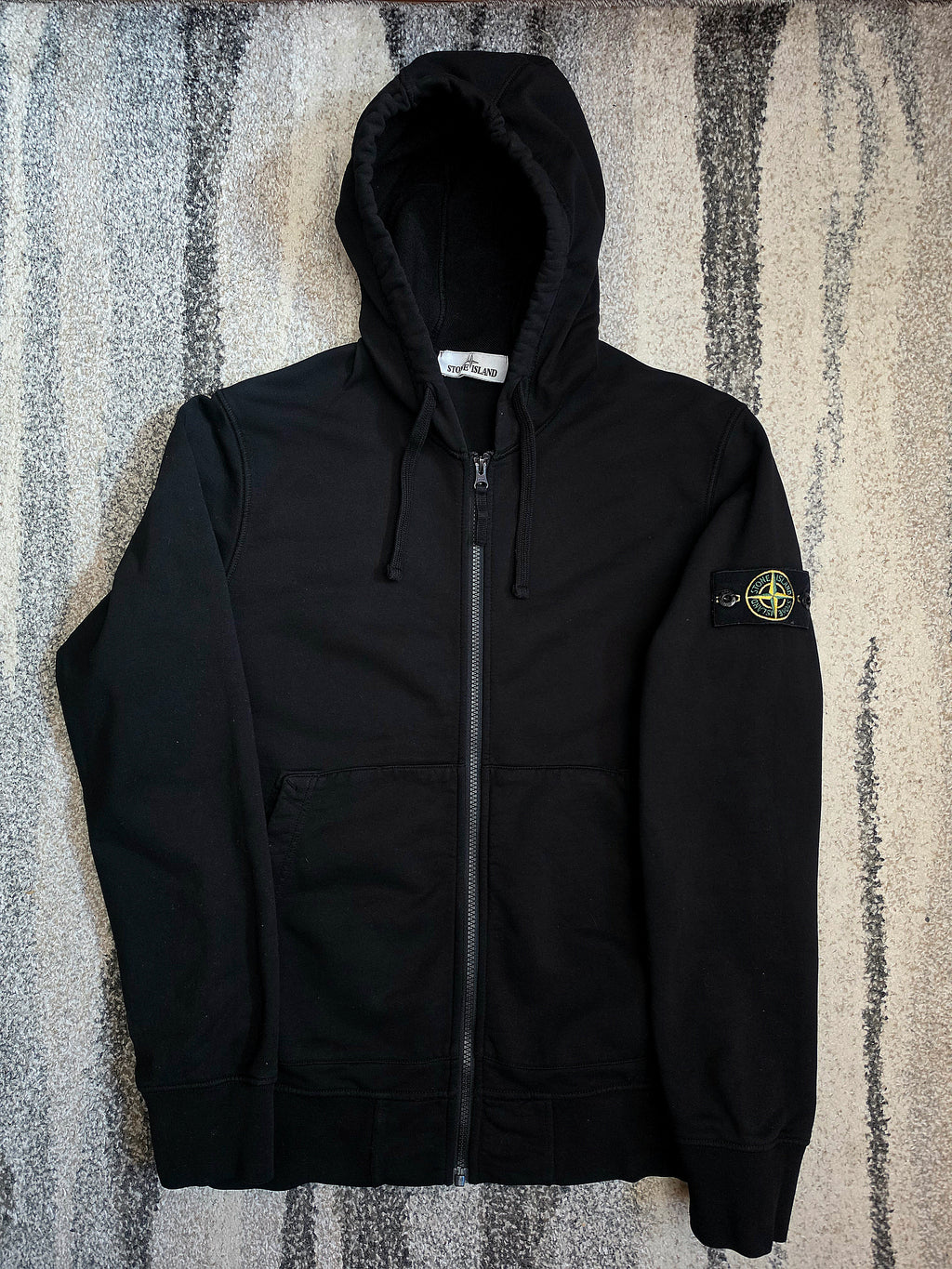 Stone Island Zip Hoodie Black M