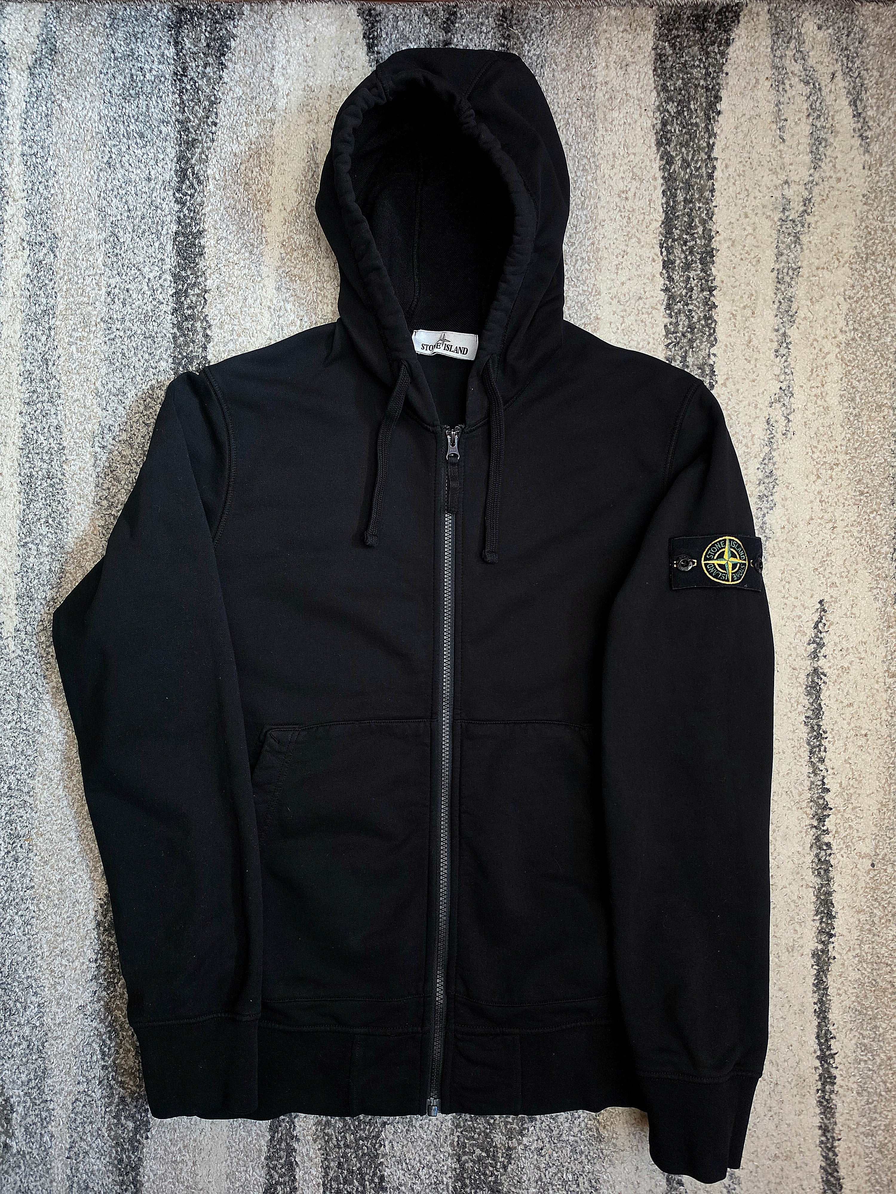 Stone Island Zip Hoodie Black M