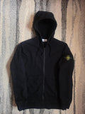 Stone Island Brushed Cotton Full Zip Hoodie – 771564220 V0029 – Black – S