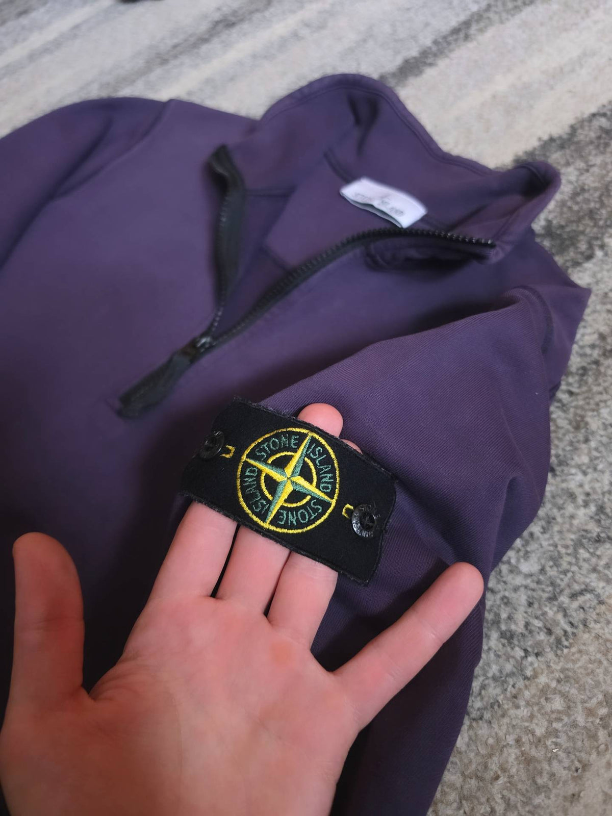 Stone Island 61951 Cotton Fleece Garment Dyed Half Zip Sweatshirt – 101561951 V0026 – Purple – L