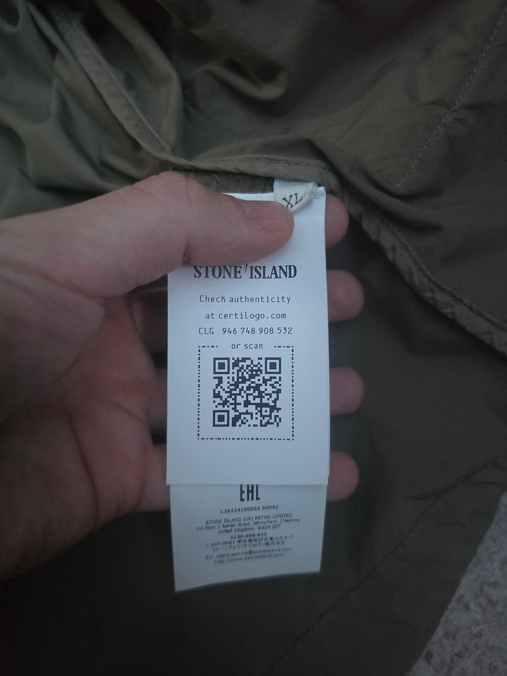 Stone Island 4100052 Light Compact Touch Poly-TC Short Parka – L1S154100052 S0042 V005G – Military Green – XL