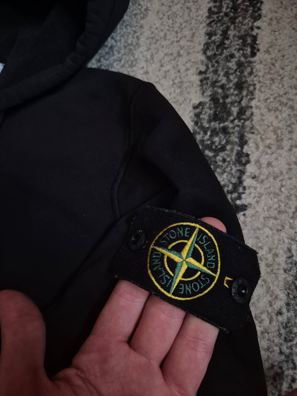 Stone Island Zip Hoodie Black S