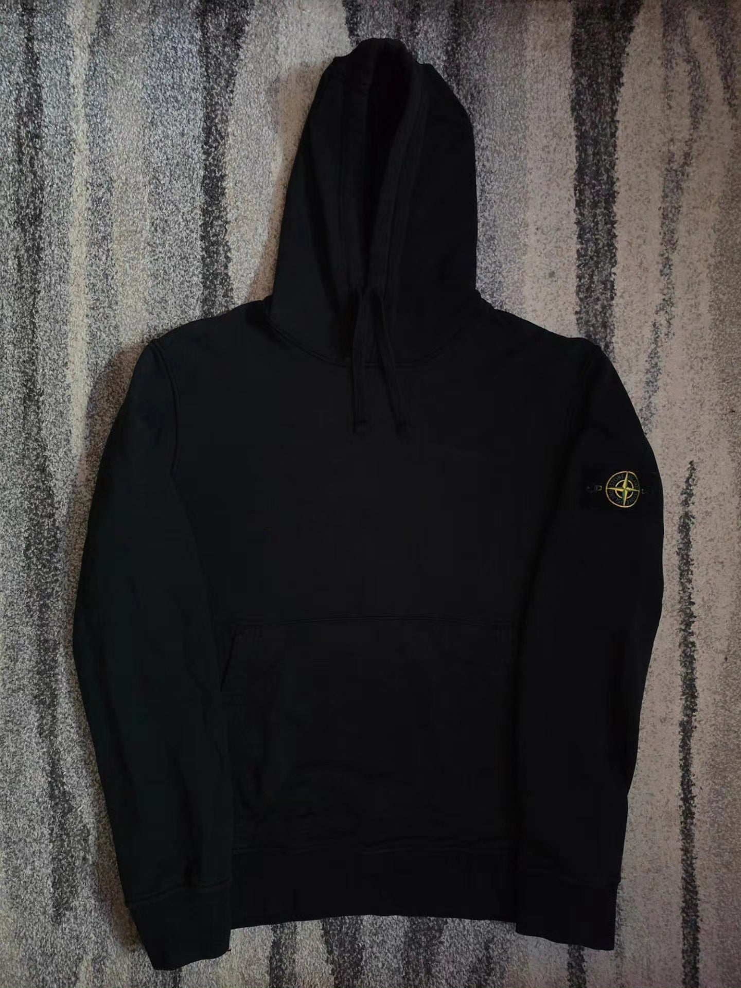 Stone Island Kapuzenpullover aus angerautem Baumwollfleece – 751564120 V0029 Schwarz – M