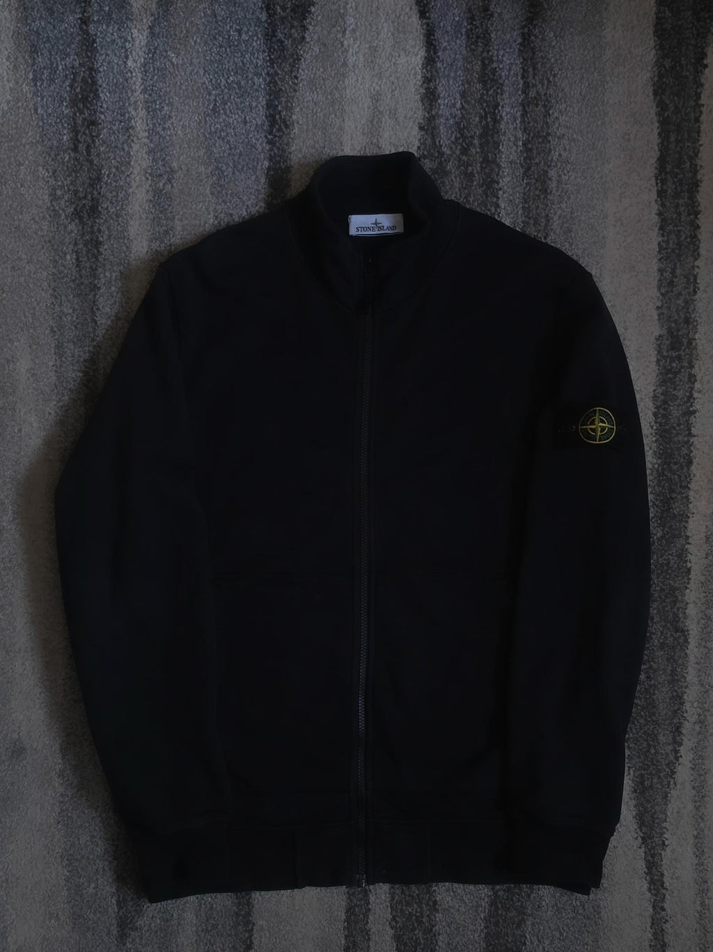 Stone Island 64351 Garment Dyed Cotton Fleece Full Zip Sweatshirt – 101564351 V0029 – Black – XL