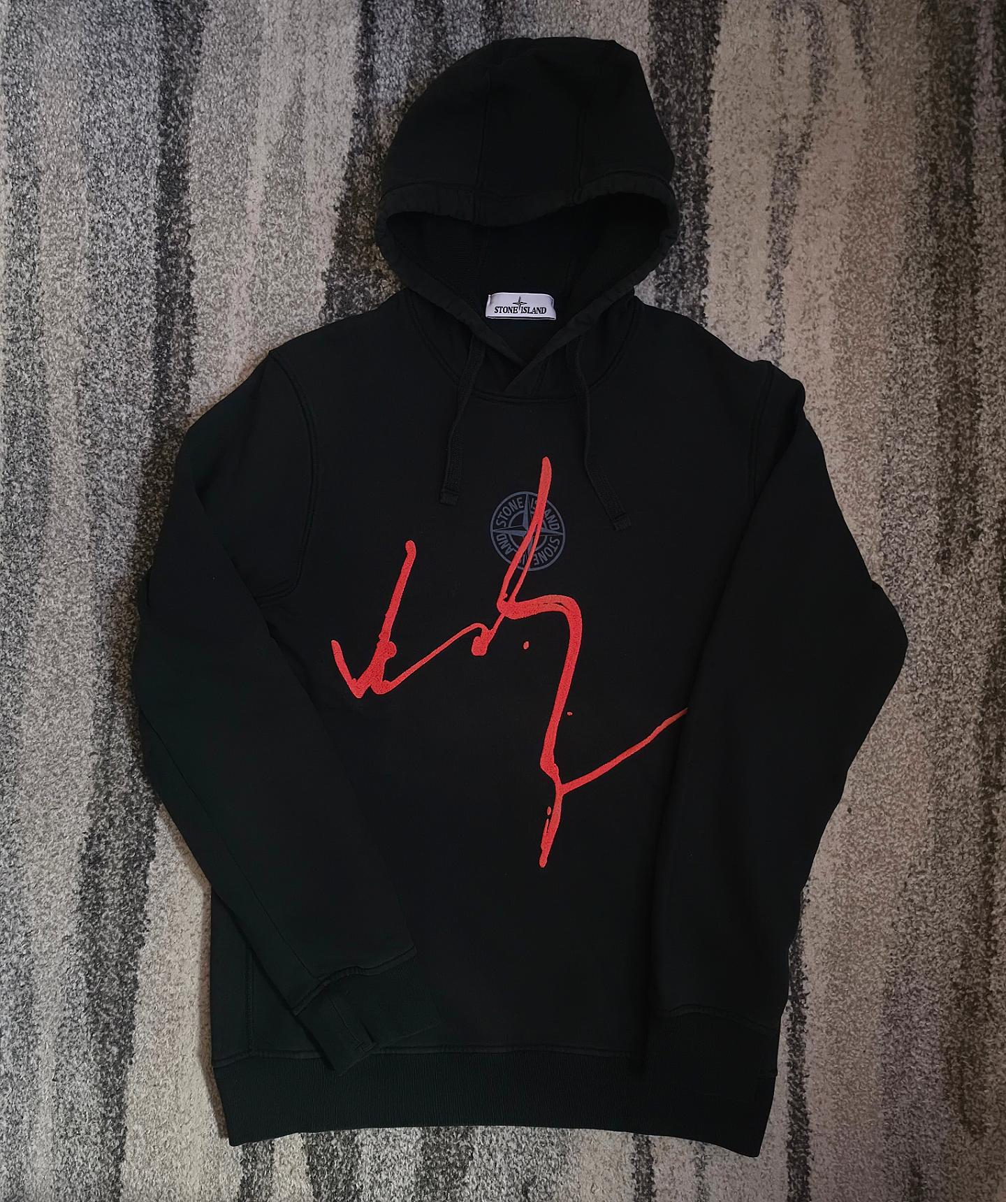 Stone Island "Ink Three" Embroidered Hoodie Black L