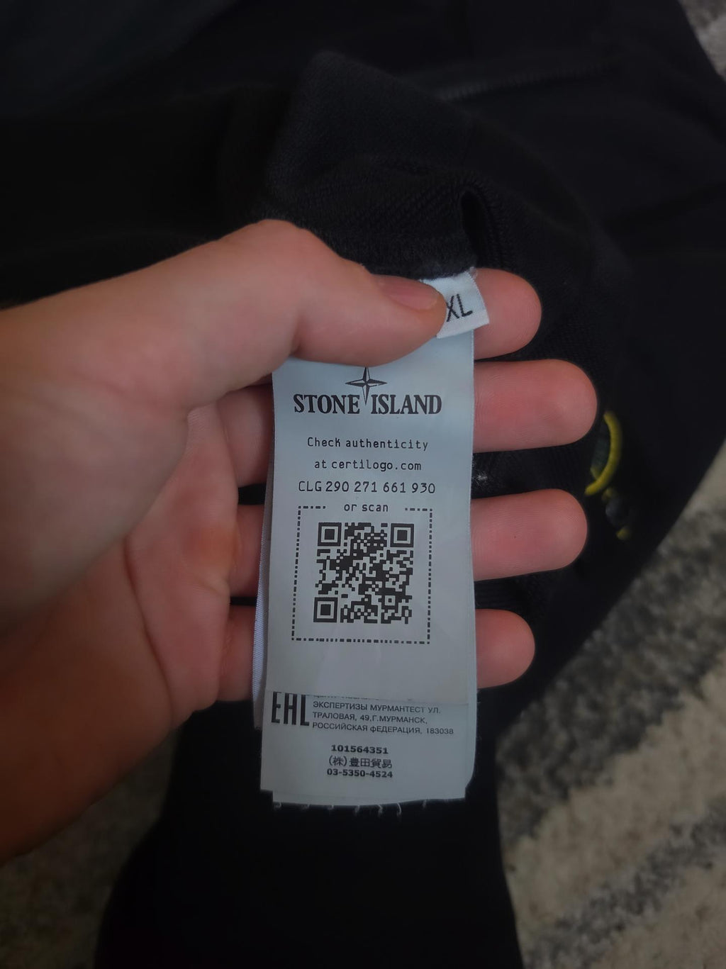 Stone Island 64351 Garment Dyed Cotton Fleece Full Zip Sweatshirt – 101564351 V0029 – Black – XL