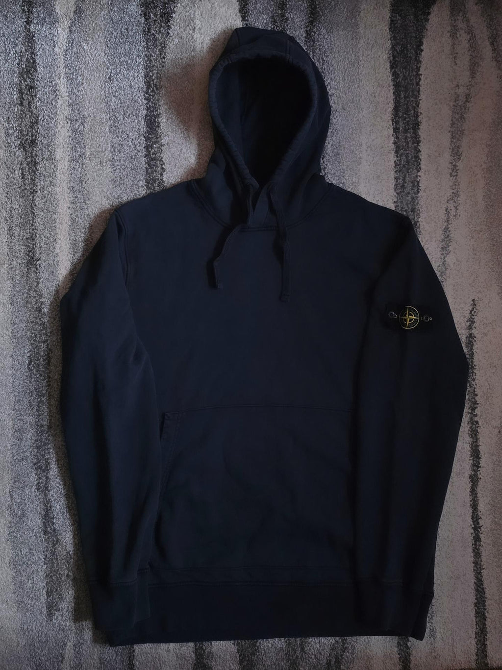 Stone Island Garment Dyed Cotton Fleece Hoodie – 741564151 V0020 – Navy Blue – 3XL
