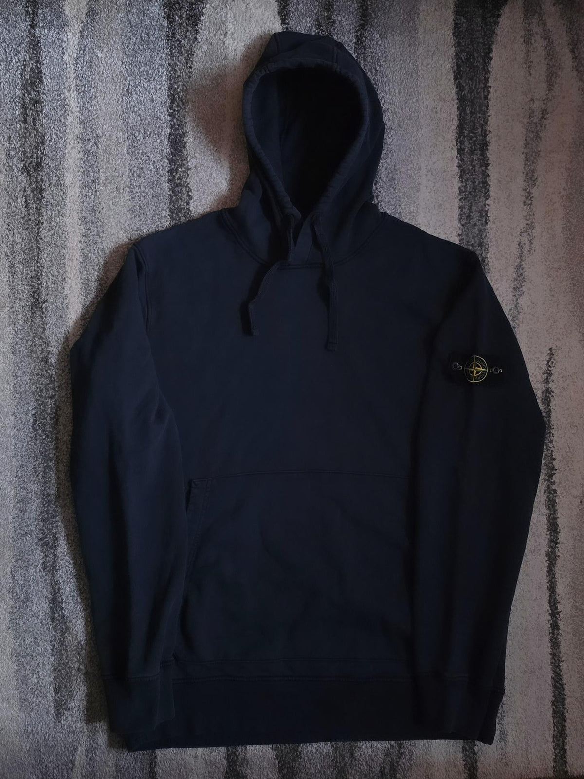 Stone Island Garment Dyed Cotton Fleece Hoodie – 741564151 V0020 – Navy Blue – 3XL