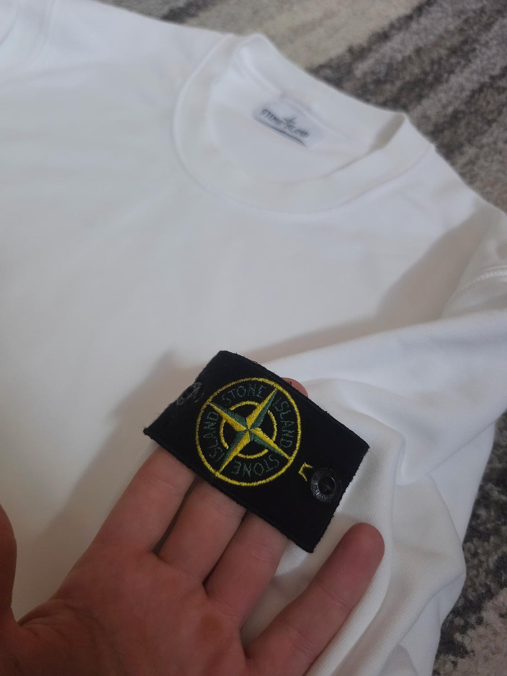 Stone Island Garment Dyed Crewneck Sweatshirt – 721563051 V0001 – White – XL