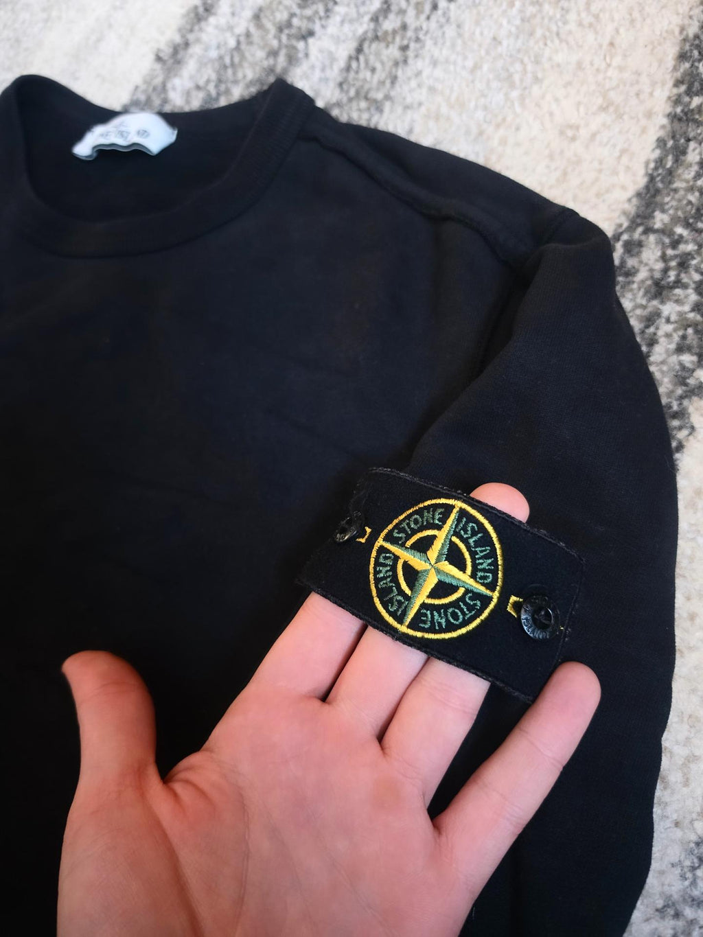 Stone Island Garment Dyed Crewneck Sweatshirt – 711562720 – Black – M