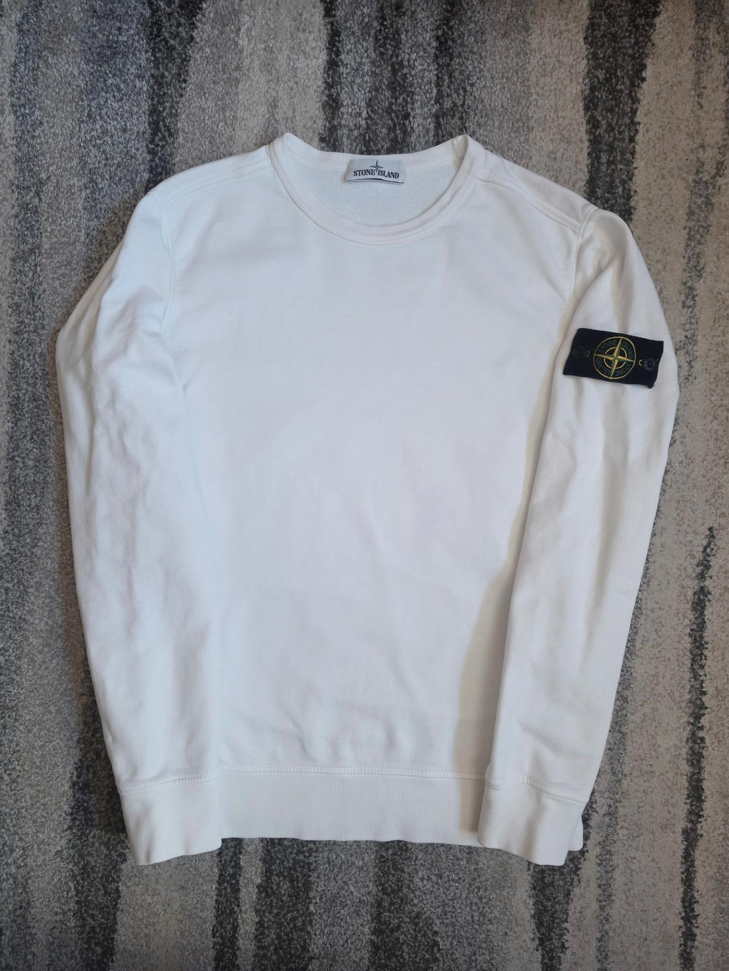 Stone Island Garment Dyed Brushed Jersey Crewneck – 691562720 V0001 – White – M