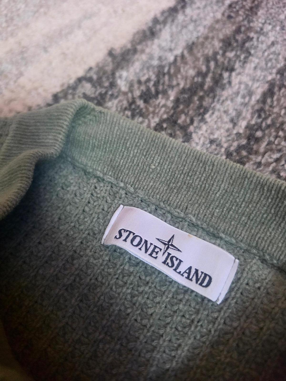 Stone Island Cotton Chenille Mock Neck Jumper – K1S155100007S00A5 V0055 – Sage Green – M/L