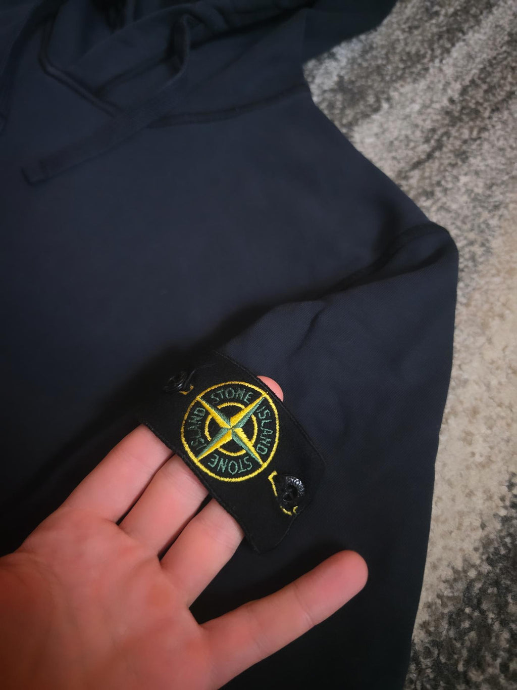 Stone Island 64151 Cotton Fleece Hooded Sweatshirt – 101564151 V0020 – Navy Blue – L